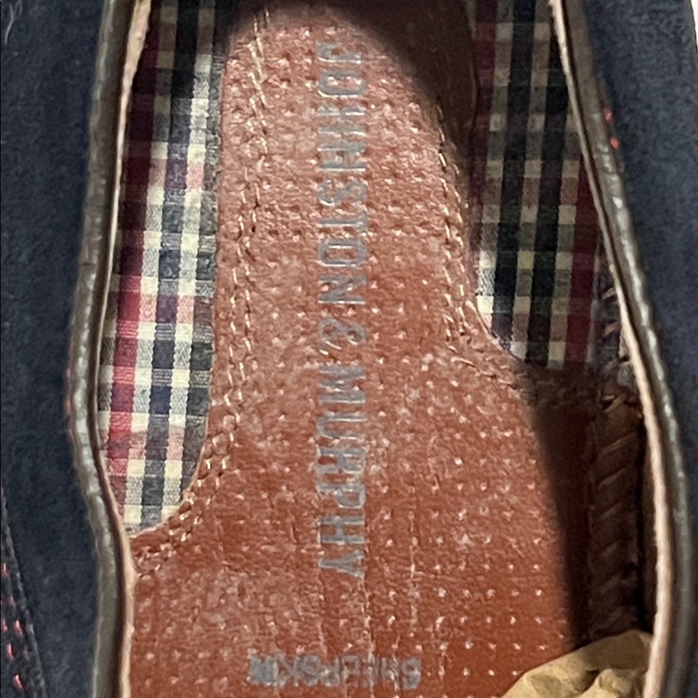 Johnston & Murphy Ellington Wingtip Oxfords Men's Size 12M Navy Blue Suede - Picture 3 of 9